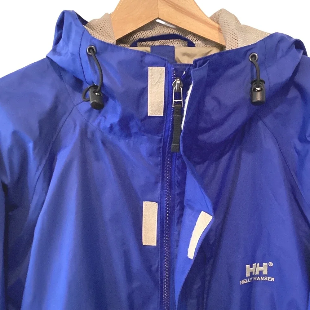 Helly‎ Hansen Helly Tech 3 Ski Rain Sailing Jacket Blue Waterproof Hood Medium